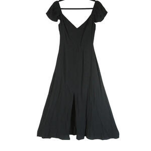 NEW, REFORMATION Baxley Short-Sleeve Midi Dress - Black SZ 0 #RF222